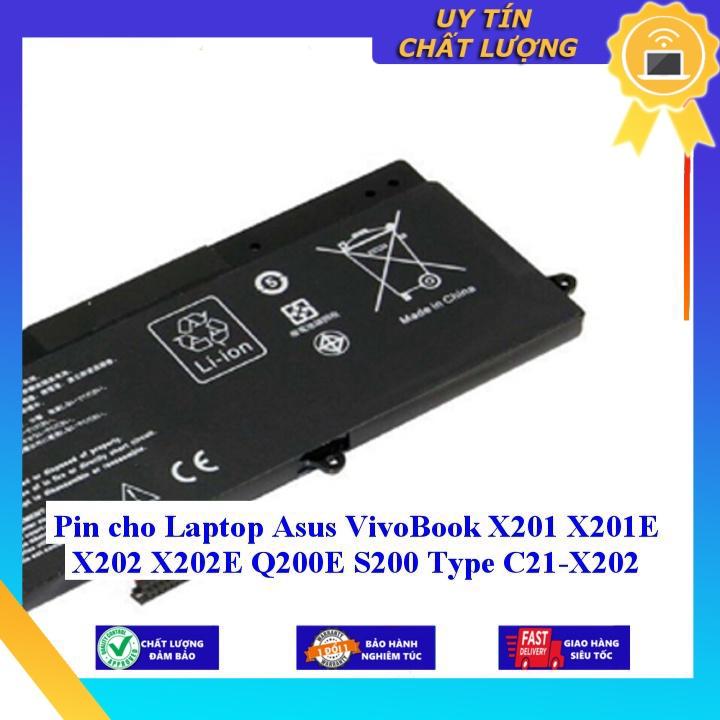 Pin cho Laptop Asus VivoBook X201 X201E X202 X202E Q200E S200 Type C21-X202 - Hàng Nhập Khẩu New Seal