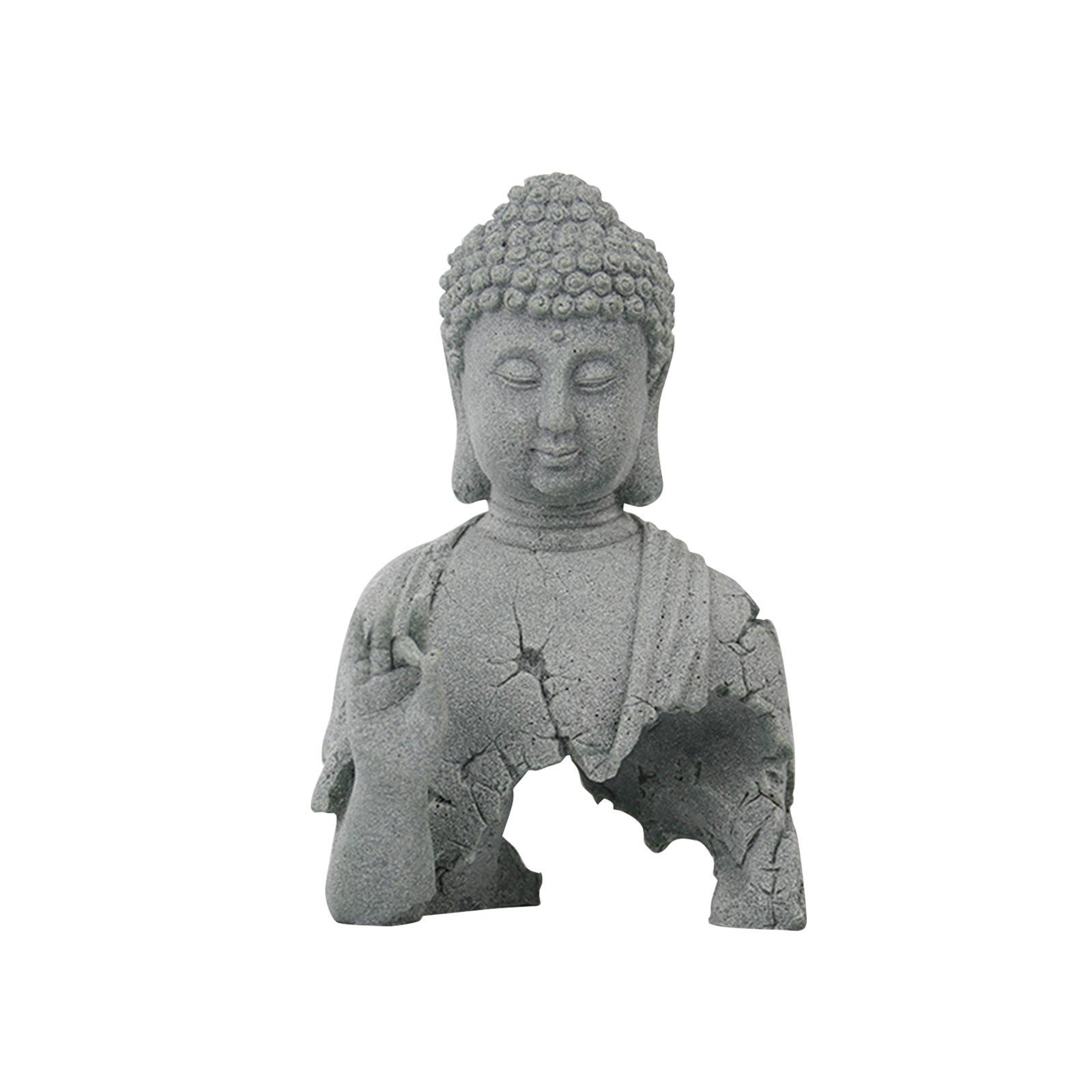 Antique Buddha Statue Decorative Figurine Zen Meditation Hand Carved Showpiece for Landscaping Tea Room Tabletop Yard Meditation Decoration