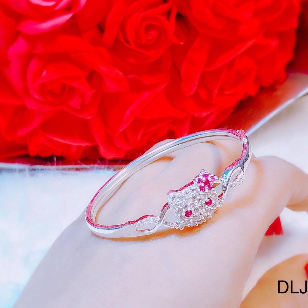 Lắc tay bạc đẹp cho bé,vòng tay mèo hello kitty cho bé