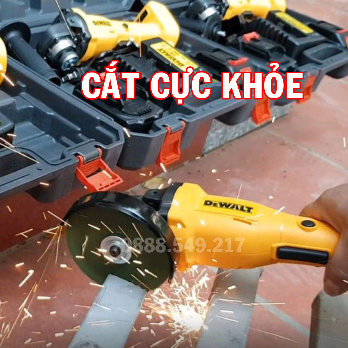 Máy Mài Góc - Máy Cắt Dùng Pin Dewalt 199V Không Chổi Than 3 Tốc Độ Tải Siêu Khỏe - Loại Chuyên Dùng Cho Công Trình