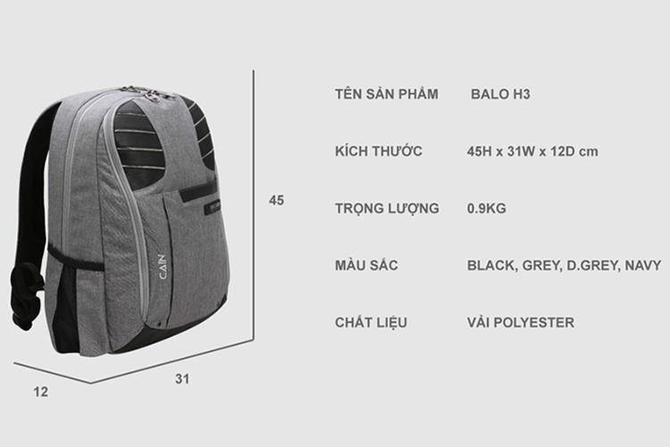 Balo SimpleCarry Cain (45 x 12 cm)