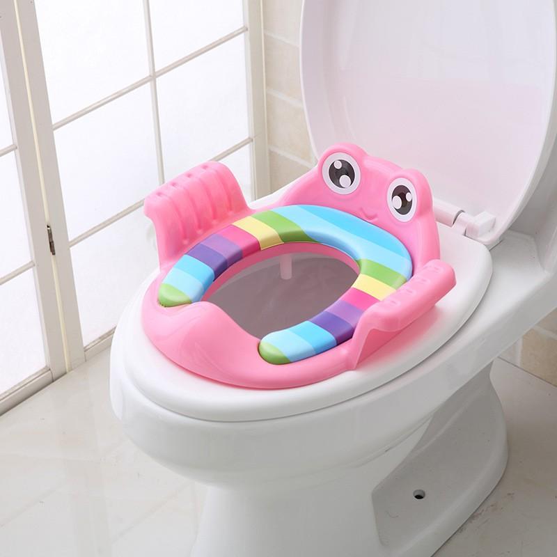 Bệ Lót Bồn Cầu Thu Nhỏ Có Tay Vịn Cho Bé, Bệ Toilet, Bồn Cầu Cho Bé