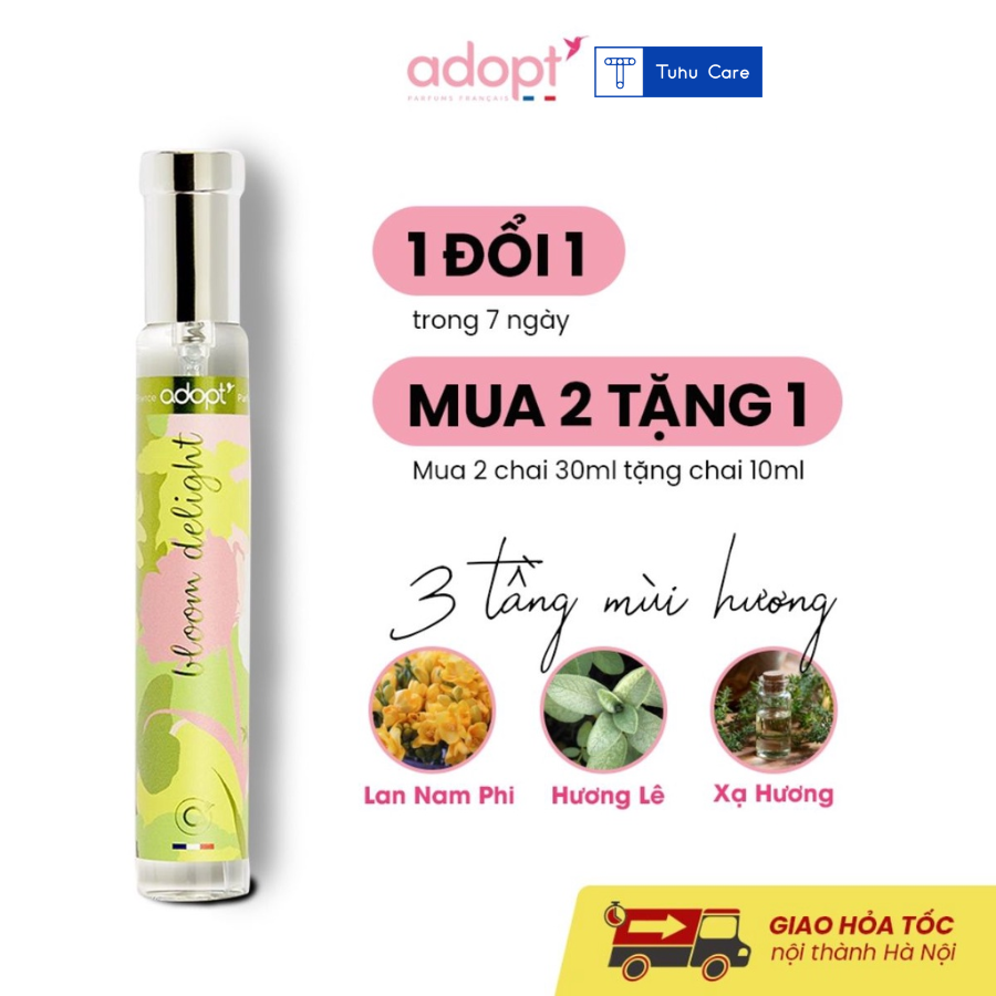 Nước Hoa Nữ Adopt' Bloom Delight 30ml, nước hoa Pháp chính hãng với hương thơm dịu nhẹ, thanh tao, cá tính