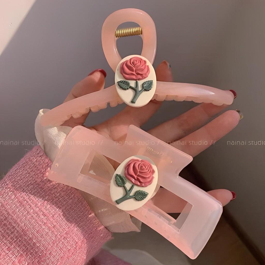Sét 2 Kẹp cá mập đính đá hoa hồng