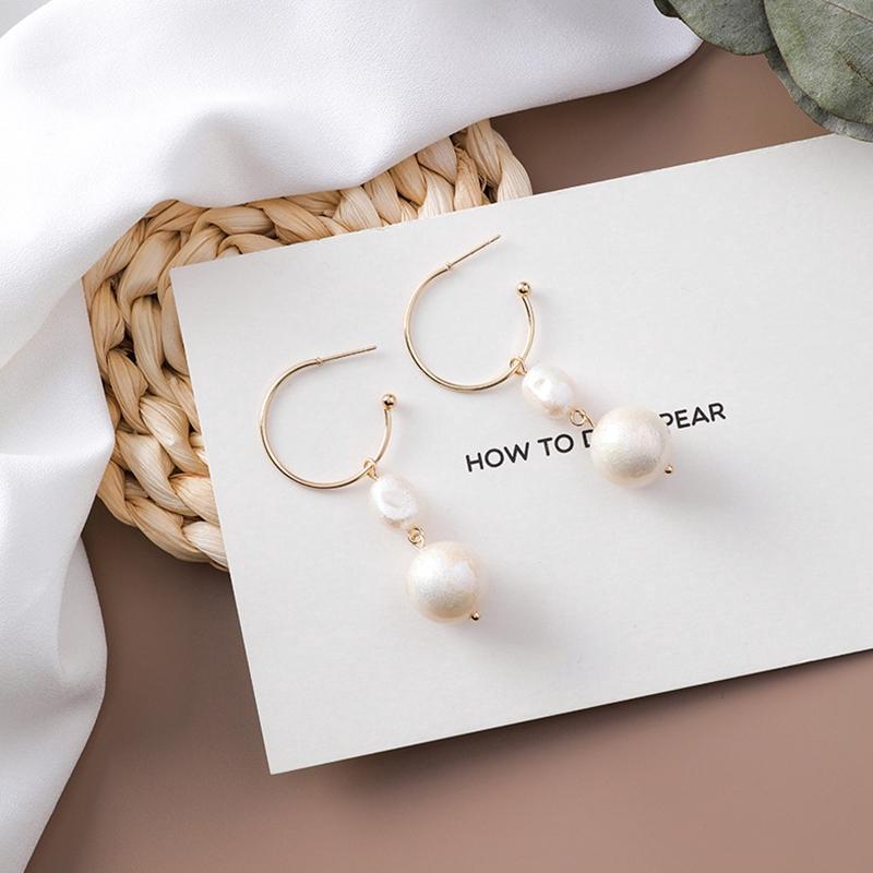 Đôi Khuyên Tai Dài Phối Ngọc Trai Thời Trang Cho Nữ