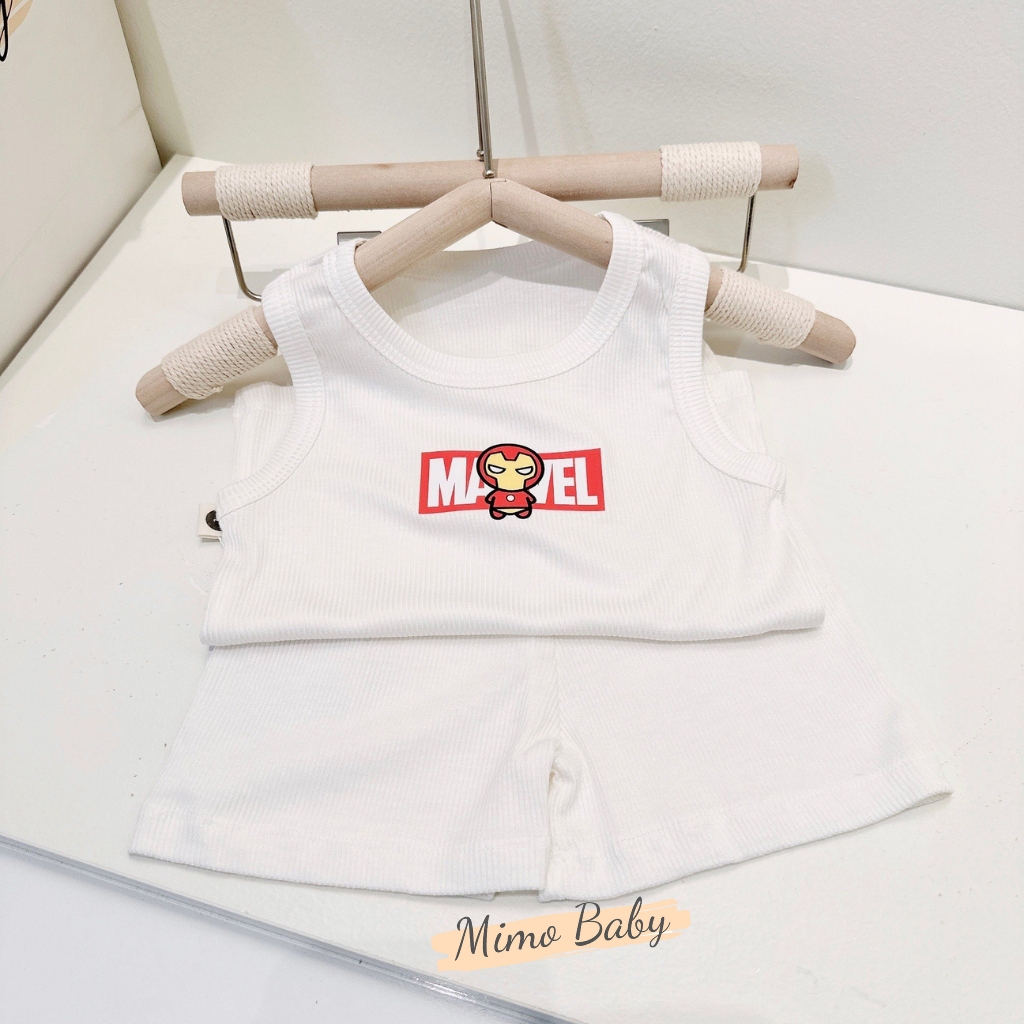 Bộ quần áo ba lỗ tăm lạnh in hình các siêu anh hùng cho bé QA99 Mimo Baby