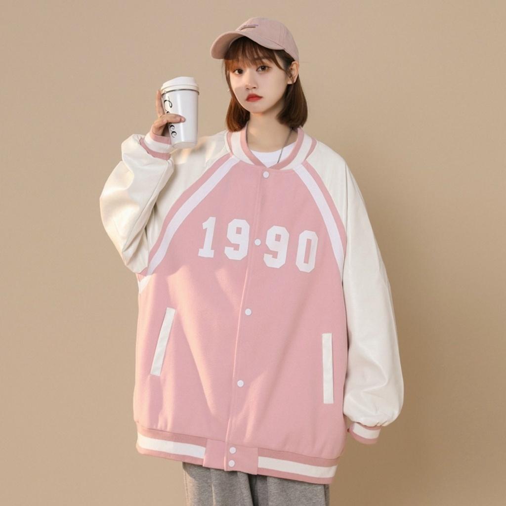 Áo khoác bomber unisex Áo bomber bóng chày ulzzang 1990 Siêu chất