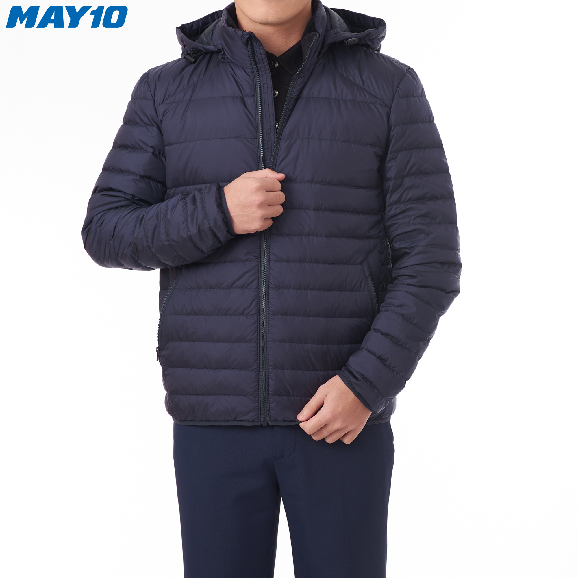 Áo khoác Jacket lông vũ nam (có mũ) May 10 mã 030121402LG màu NAVY