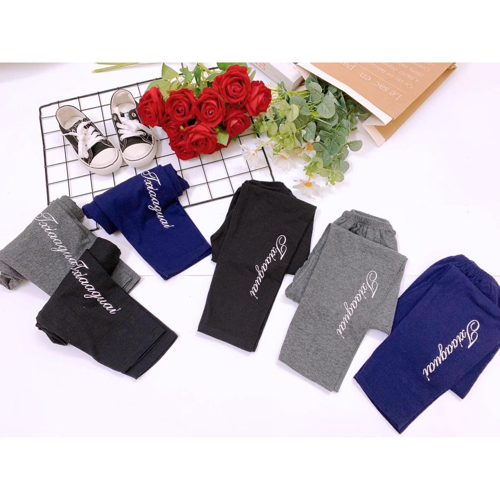 Quần legging bé gái thêu chữ 16-33kg