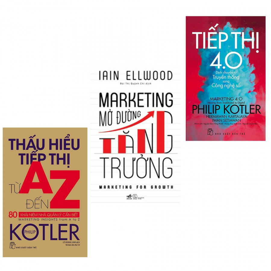 Combo thấu hiểu tiếp thị từ A-Z+marketing mở đường tăng trưởng+tiếp thị 4.0(bản đặc biệt tặng kèm bookmark AHA)