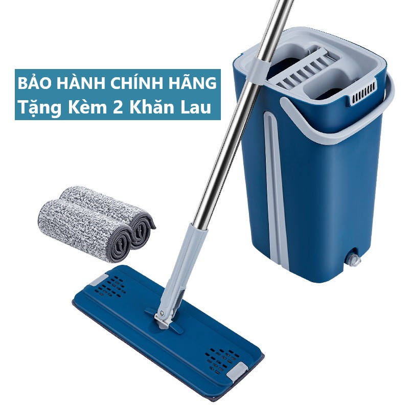 Bộ cây lau nhà VinBuy kèm thùng tự vắt thông minh, chổi lau nhà xoay 360 độ lau sạch nhanh