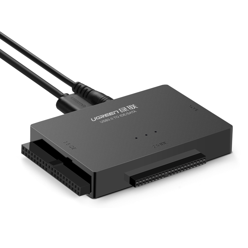 Bộ chuyển đổi USB 3.0 to SATA , 3.5 IDE và 2.5 IDE kèm nguồn 12V-2A- UGREEN US160 - 30353 - Hàng Chính Hãng