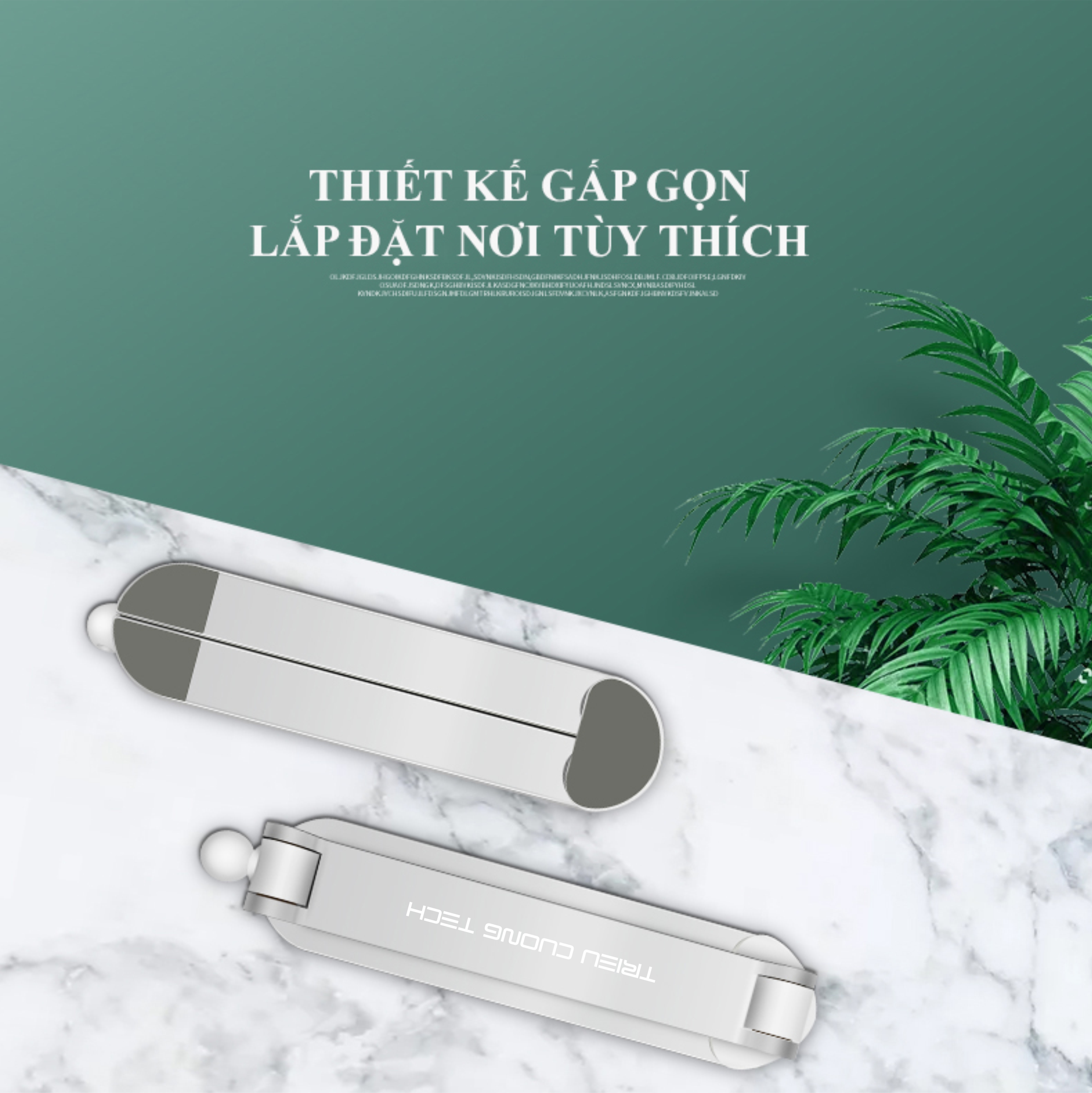 Hình ảnh Giá Đỡ Điện Thoại Máy Tính Bảng (4-12 inches) Đề Bàn Hoặc Treo Tường Hợp Kim Nhôm Nguyên Khối Cao Cấp – Gấp Gọn Tiện Lợi – Hàng Chính Hãng