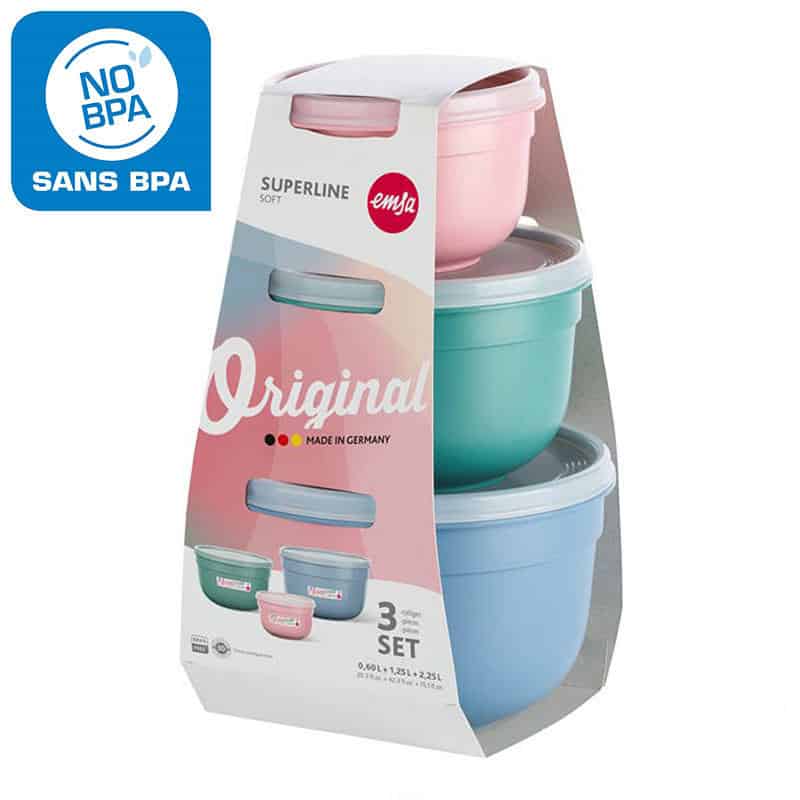 Bộ 3 Hộp Đựng Thực Phẩm Emsa N1082200 Hàng Chính Hãng