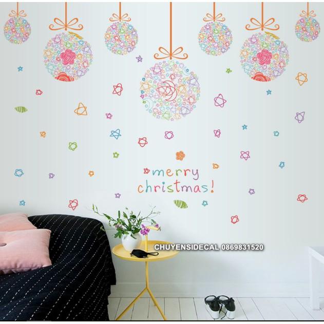 Decal trang trí tường Noel - Rèm Dây giáng sinh rối Loạn độc đáo