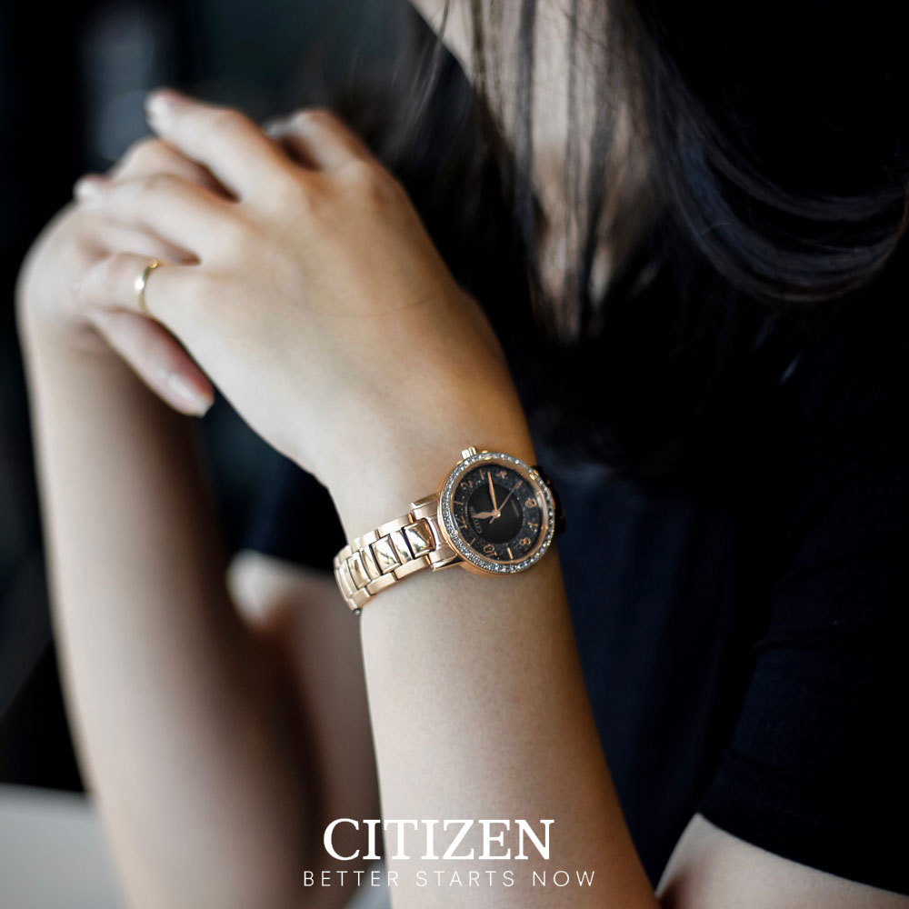 Đồng Hồ Nữ Citizen Đính Đá Swarovski Dây Thép Không Gỉ EL3048-53E - Mặt