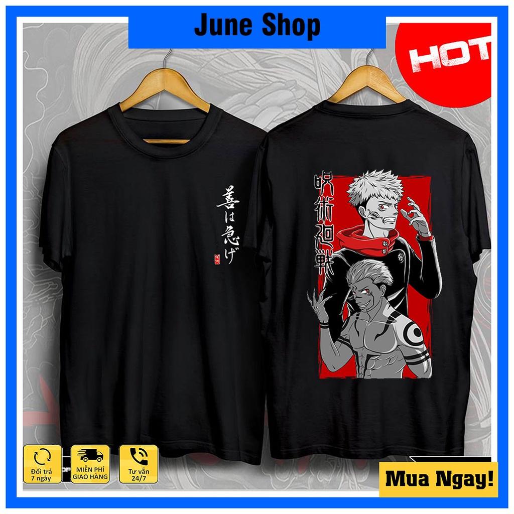 Áo Jujutsu Kaisen - Itadori X Sukuna, Áo Anime đen cộc tay mẫu mới Hot nhất