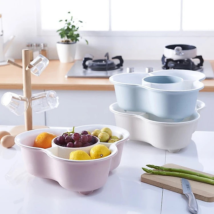 Rỗ đựng thực phẩm , rau ,củ , quả 4 ngăn có thể tháo rời - Hàng chính hãng