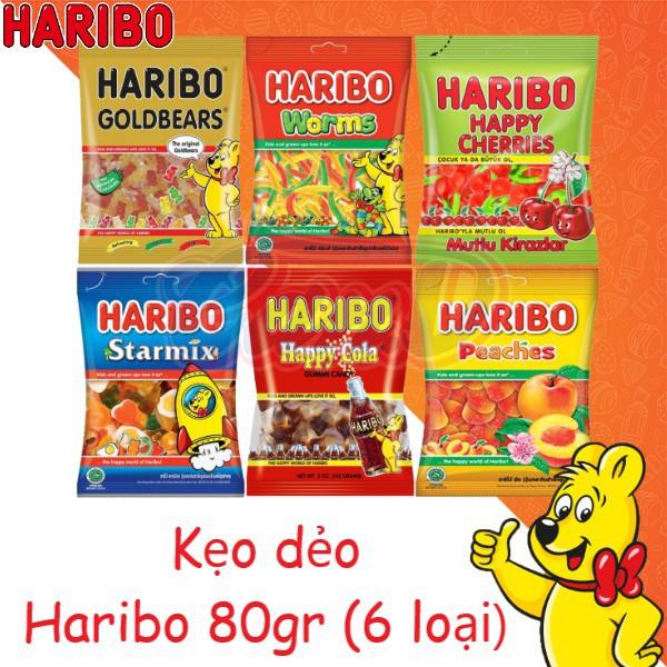 Haribo Kẹo Dẻo Cho Bé Vị Hoa Quả Nhập khẩu Đức (6 loại) 80gr