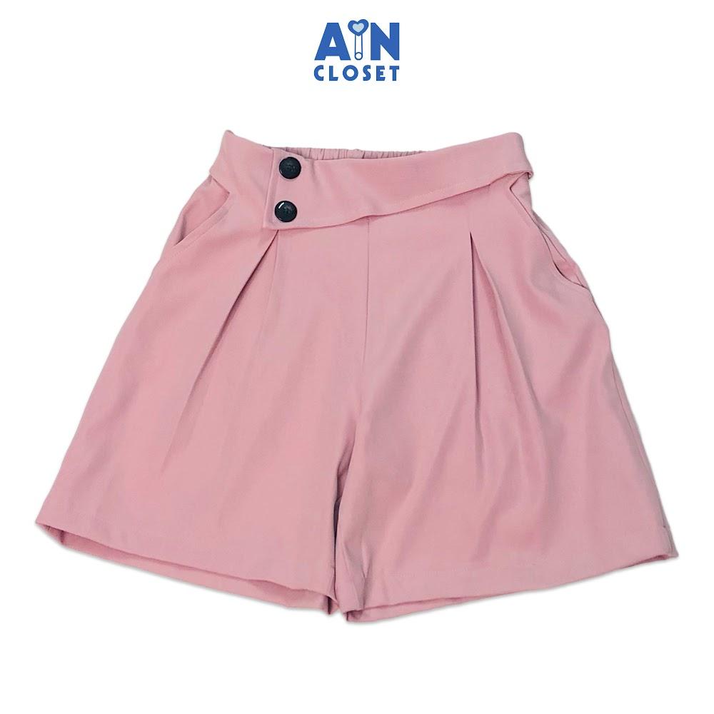 Quần đùi cho mẹ Hồng san hô chéo Hàn - AICDMEZFMTCL - AIN Closet