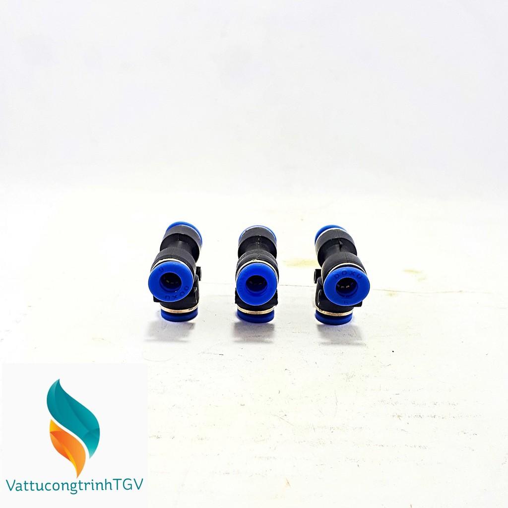 Bộ 3 cút T lệch 6mm dùng cho máy lọc nước RO, phun sương (màu đen)