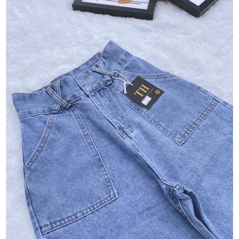 Quần baggy jean nữ túi đắp vuông Ms 173
