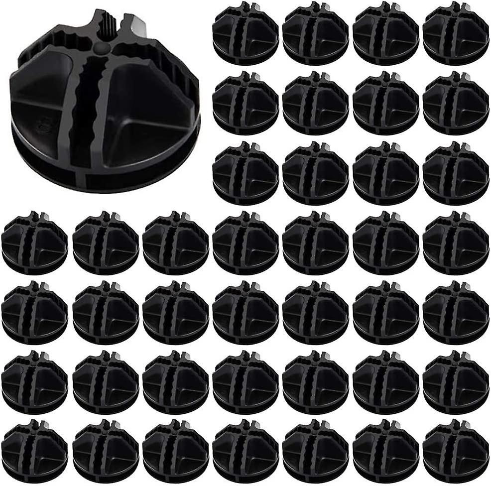 40 đầu nối cho các hệ thống phích cắm, đầu nối nhựa cho các hệ thống phích cắm DIY, đầu nối tròn, kệ, màu đen,