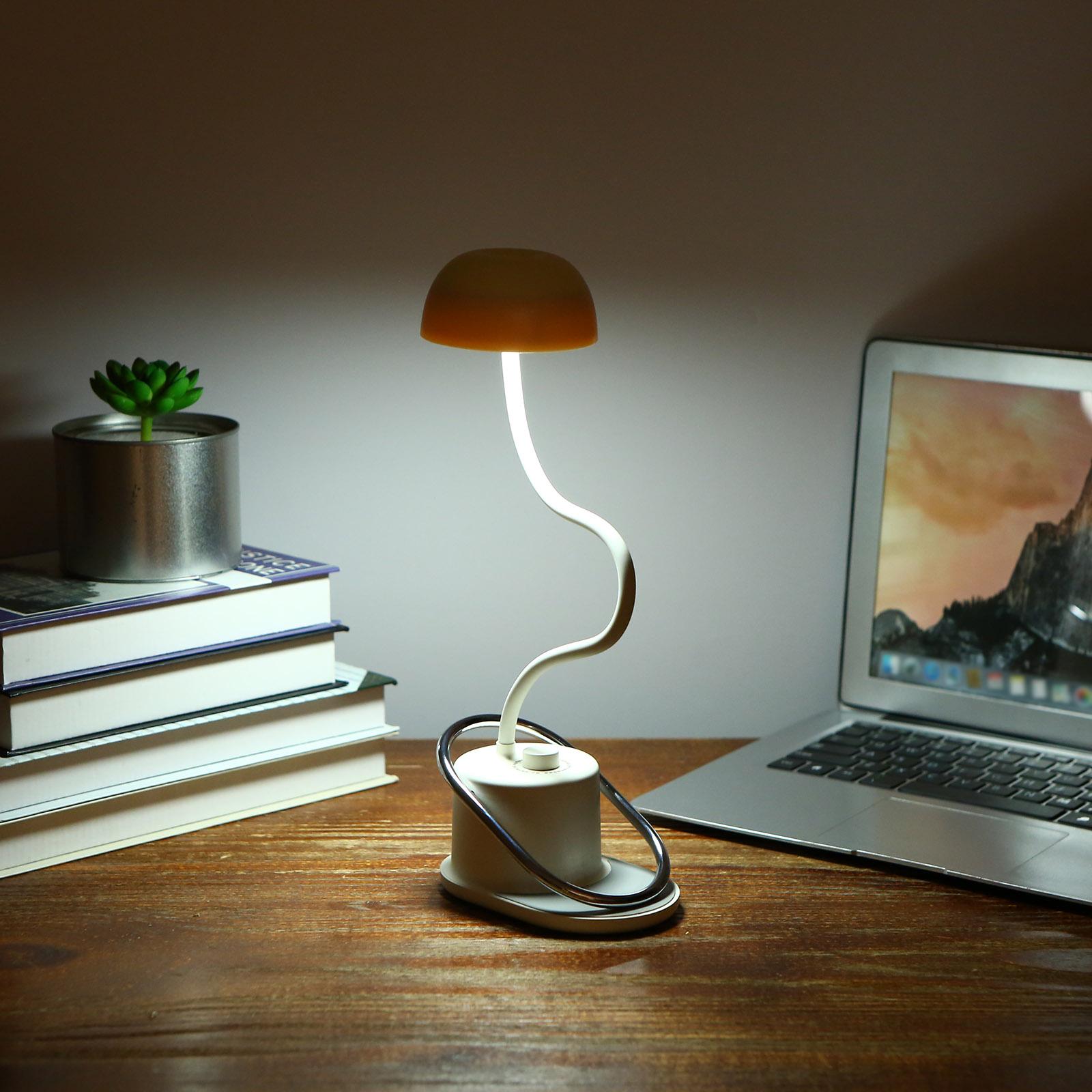 Đèn Led để bàn có cổng sạc USB dùng để để đọc sách hoặc đèn ngủ có cổ ngỗng điều chỉnh và 3 chế độ phát sáng