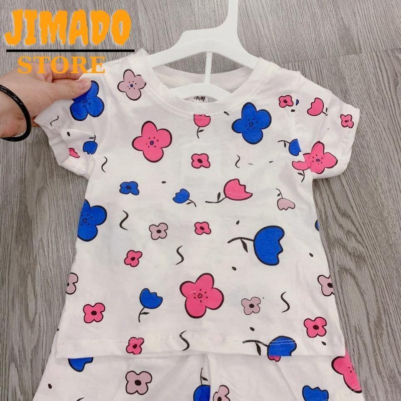 Độ bộ bé gái Combo 3 bộ phông hoa tim cầu vồng chất cotton 4 chiều cho bé JIMADO E1.072.120