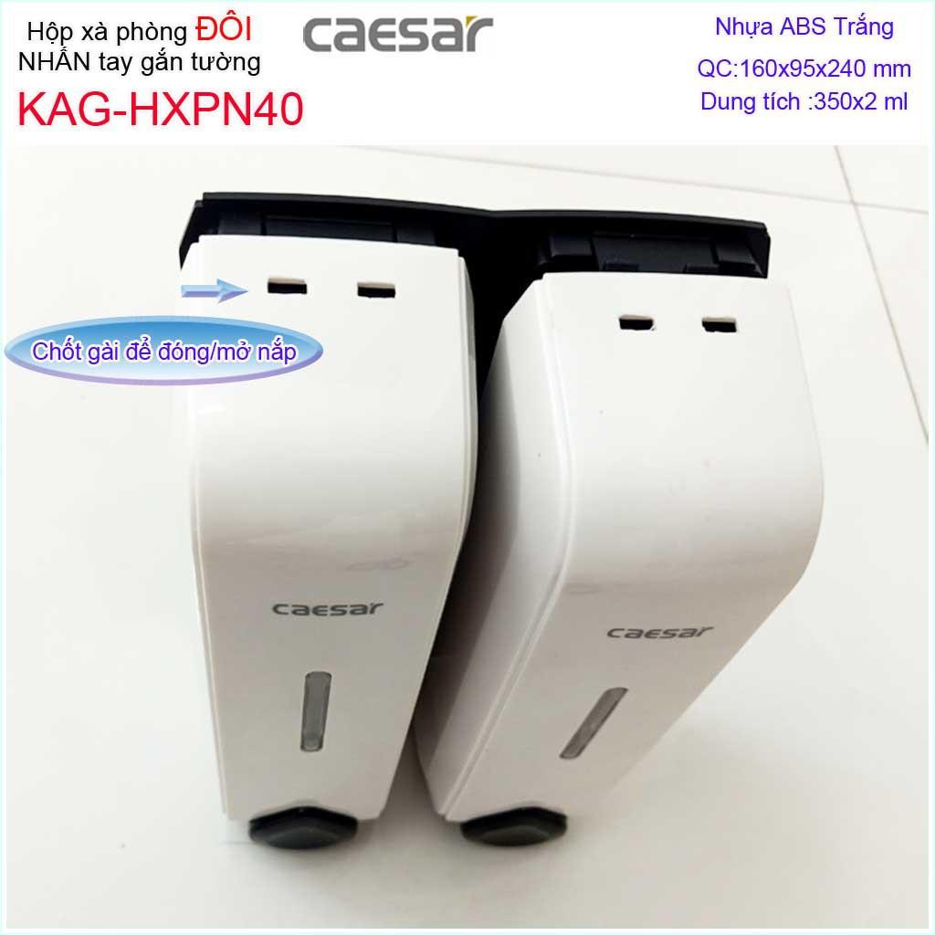 Hộp đựng xà phòng Caesar  KAG-HXPN40-Trắng-White, hộp nhấn xà phòng đựng sữa tắm, dầu gội đầu