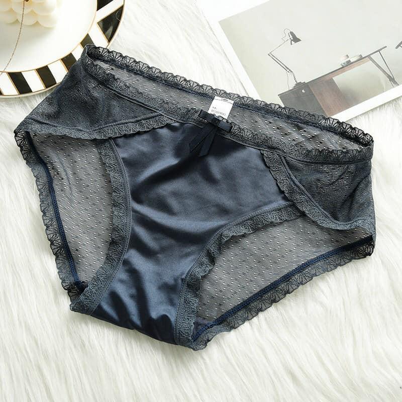 LỐ 10 QUẦN LÓT REN PHỐI LỤA NƠ TRƯỚC SEXY MÃ 266