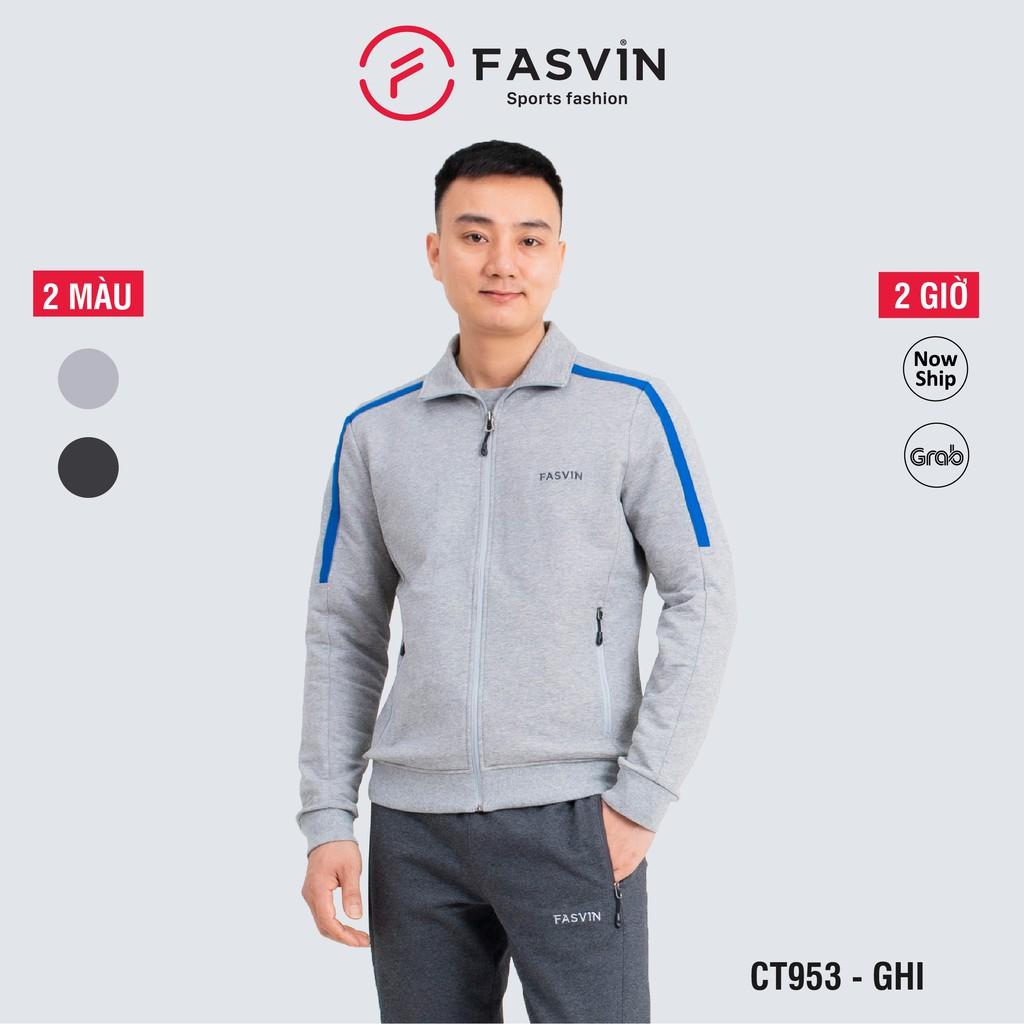 Bộ nỉ thể thao nam Fasvin CT953.HN chất cotton dày đanh đẹp.
