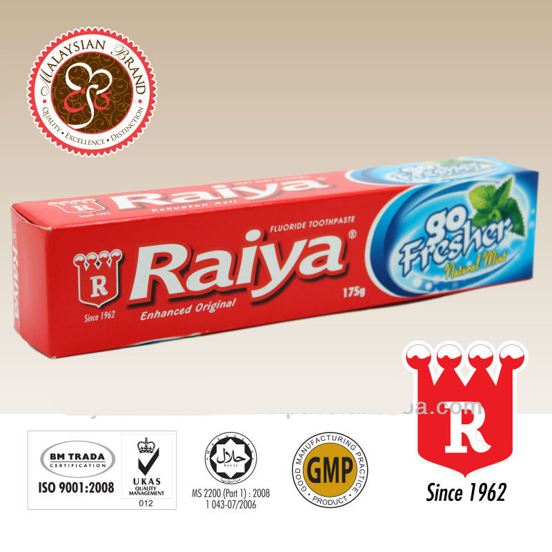 Kem đánh răng bạc hà RAIYA go Fresh Natural Mint 160g + Móc khóa