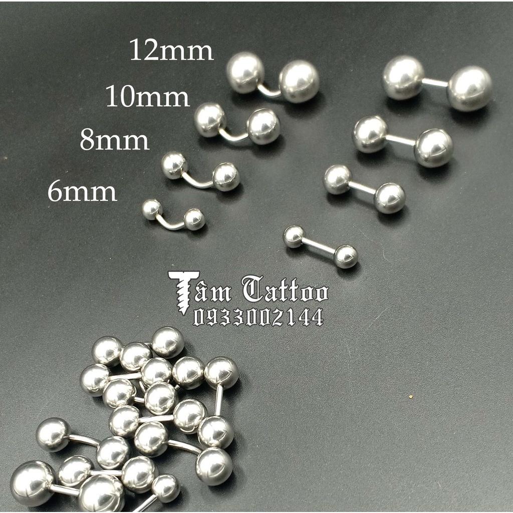 Khuyên tai tạ ngang size 6mm 8mm 10mm 12mm