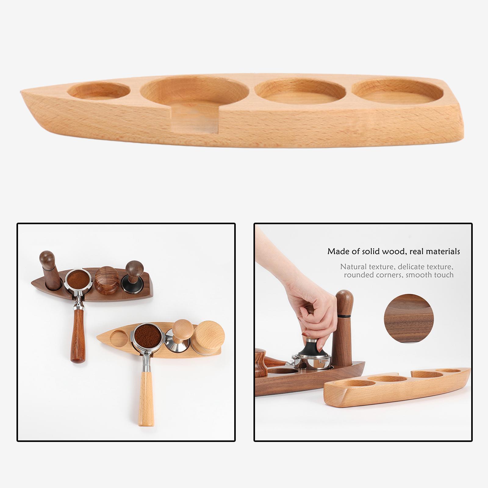 Wood Coffee Filter Tamper Holder, Solid Wooden Espresso Tamper Stand, Coffee Tamper Station Rack, Espresso Tamper Storage Holders, Anti-Slip