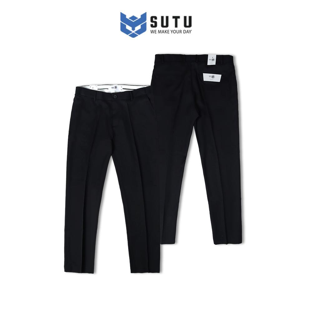 Quần Tây Nam LOCAL BRAND SUTU Cao Cấp  Lưng Bo Chun Thiết Kế Dáng Suông Regular Fit Co Giãn Nhẹ | Q2Y - ĐEN