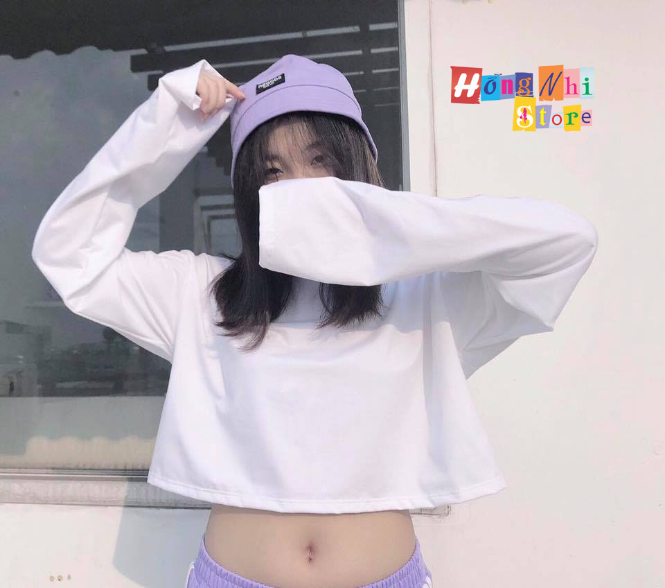 Áo Croptop Trơn Tay Dài Dáng Rộng Long Tee Ulzzang - MM