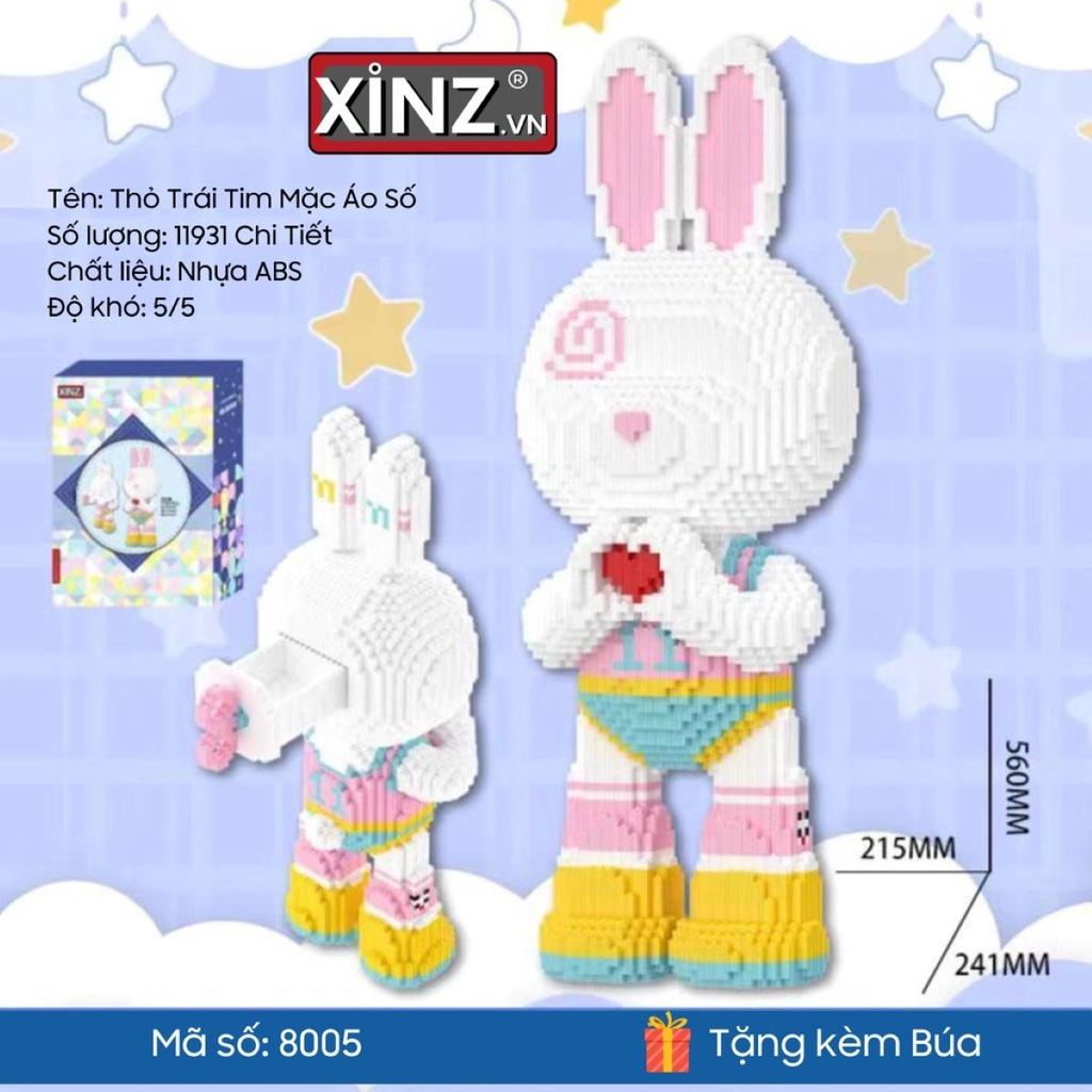 Mô hình lắp ráp Thỏ momo 55cm hãng Xinz [ Tặng búa + mini