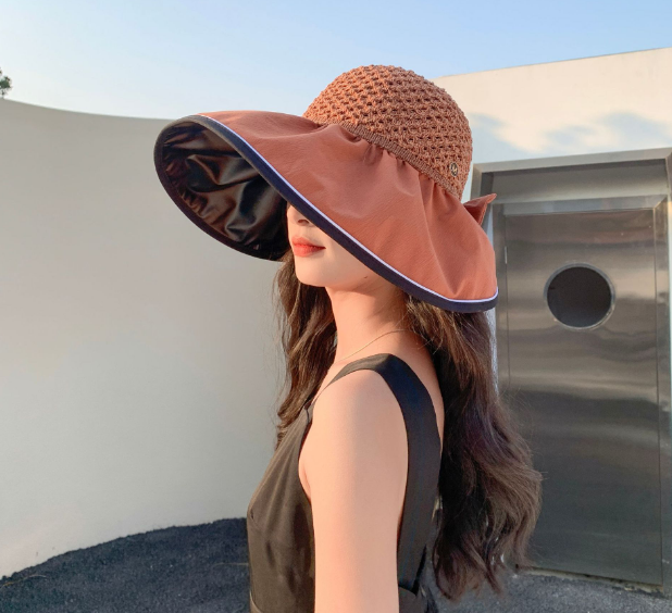 Hình ảnh Mũ nón nữ rộng vành chống nắng chống tia cực tím phong cách Hàn