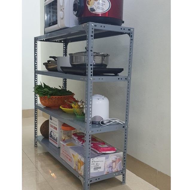 Kệ sắt 4 tầng Rộng 40cm x Dài 80cm x Cao 150cm) Kệ sắt V lỗ đa năng