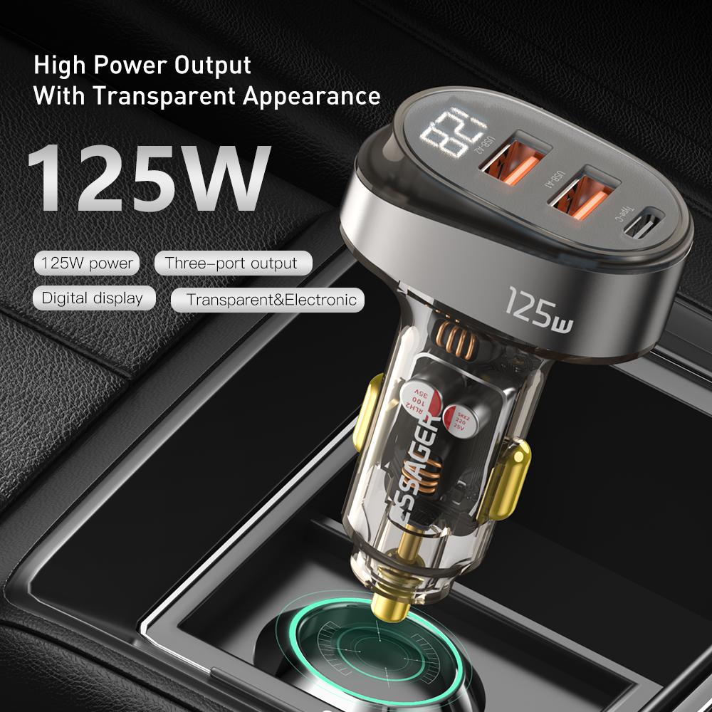 Essager 125W USB C CAR SARGER Digital Digital Digital