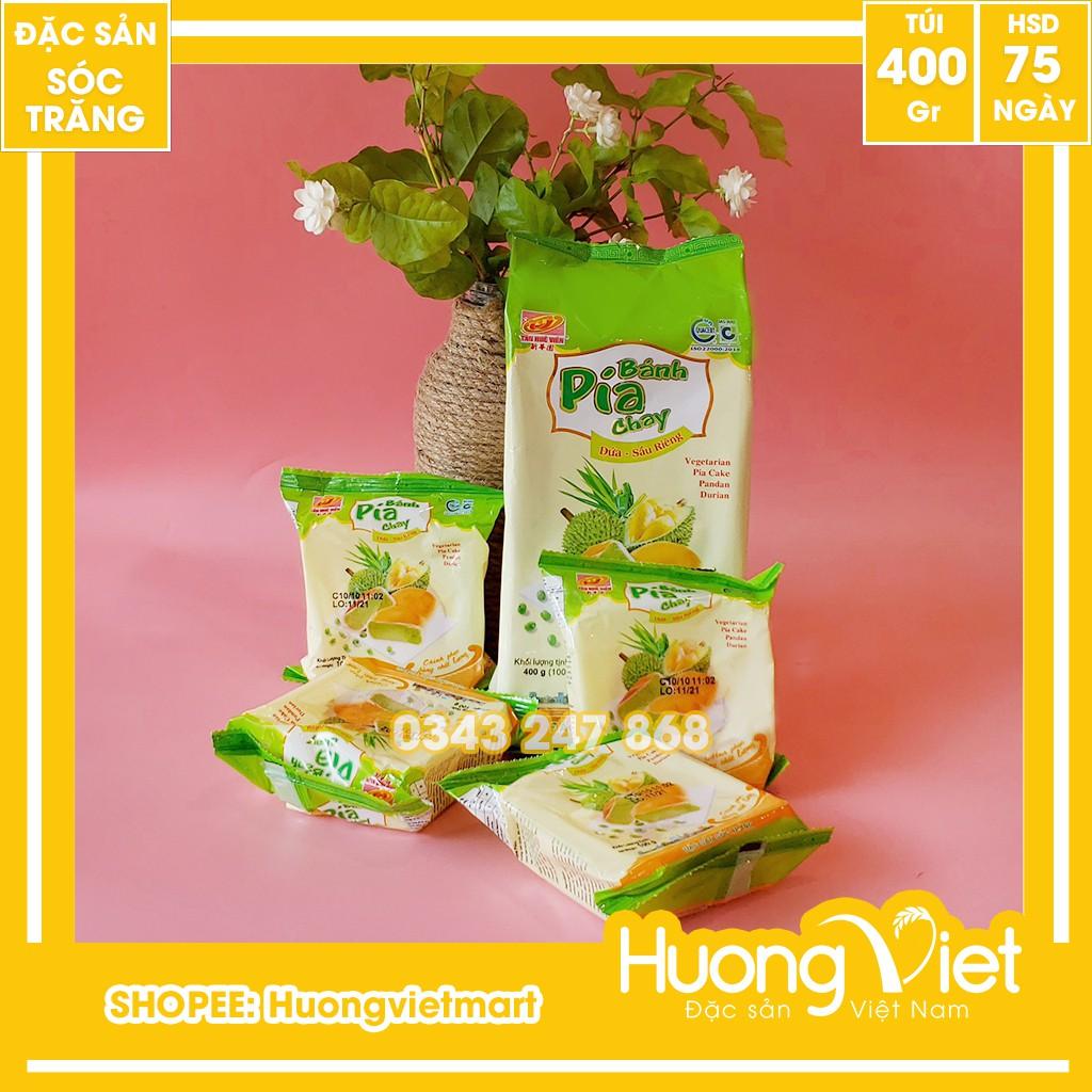 Bánh pía CHAY DỨA sầu riêng Tân Huê Viên 400g, bánh pía không trứng Tân Huê Viên Sóc Trăng 