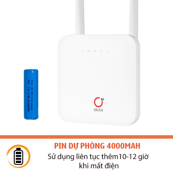 Bộ Phát Wifi Từ Sim 4G Chuyên Dụng Olax Ax6 Pro Tốc Độ 300Mb Cắm Điện 24/24 Có Hỗ Trợ Pin Dự Phòng Dùng 18 Giờ Khi Mất Điện, Hàng Nhập Khẩu