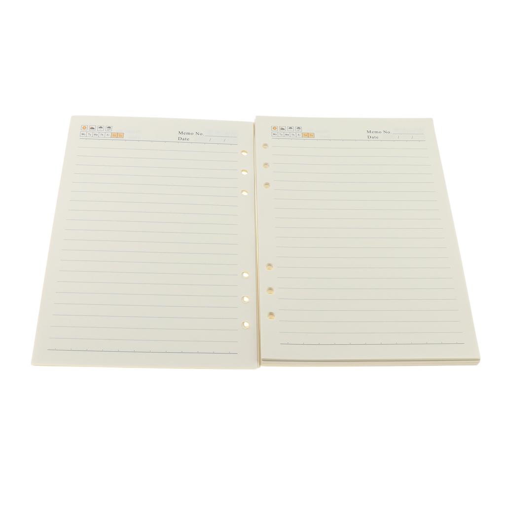 A5 Notebook Filler Paper Refillable Pages for Binder Planner 6 Holes