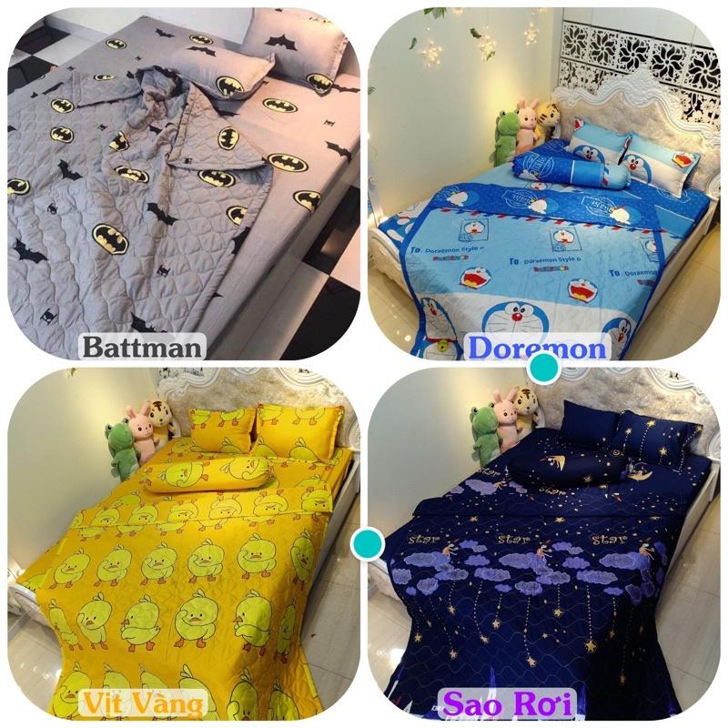 Bộ Chăn hè Ga Gối Cotton Poly Combo 5 Món - Nhiều Mẫu Lựa Chọn