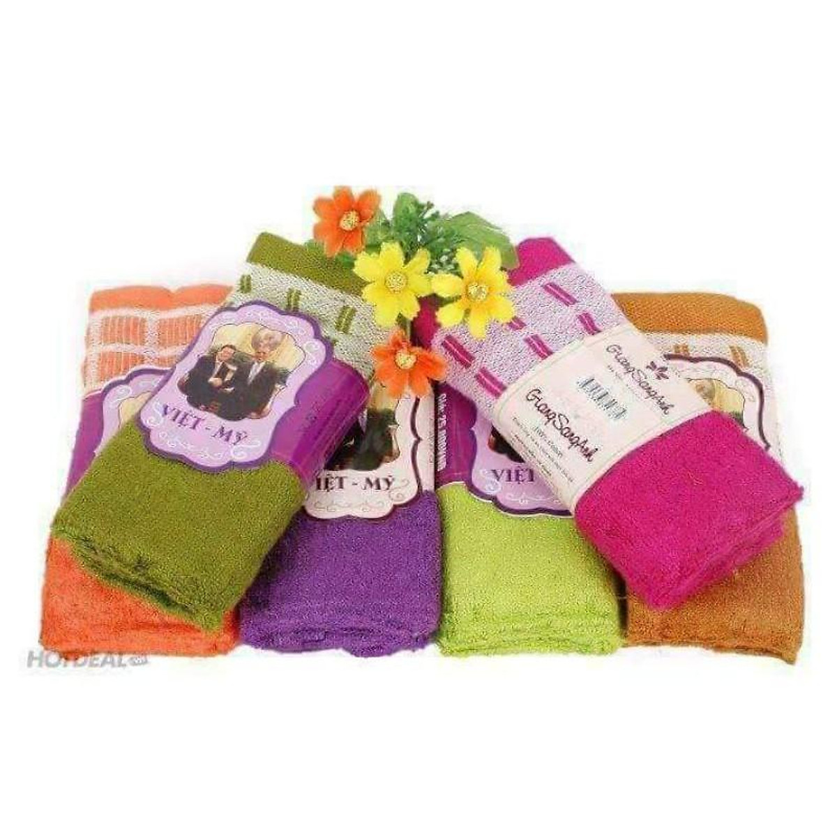 Sét 12 Khăn mặt sợi tre Việt- Mỹ