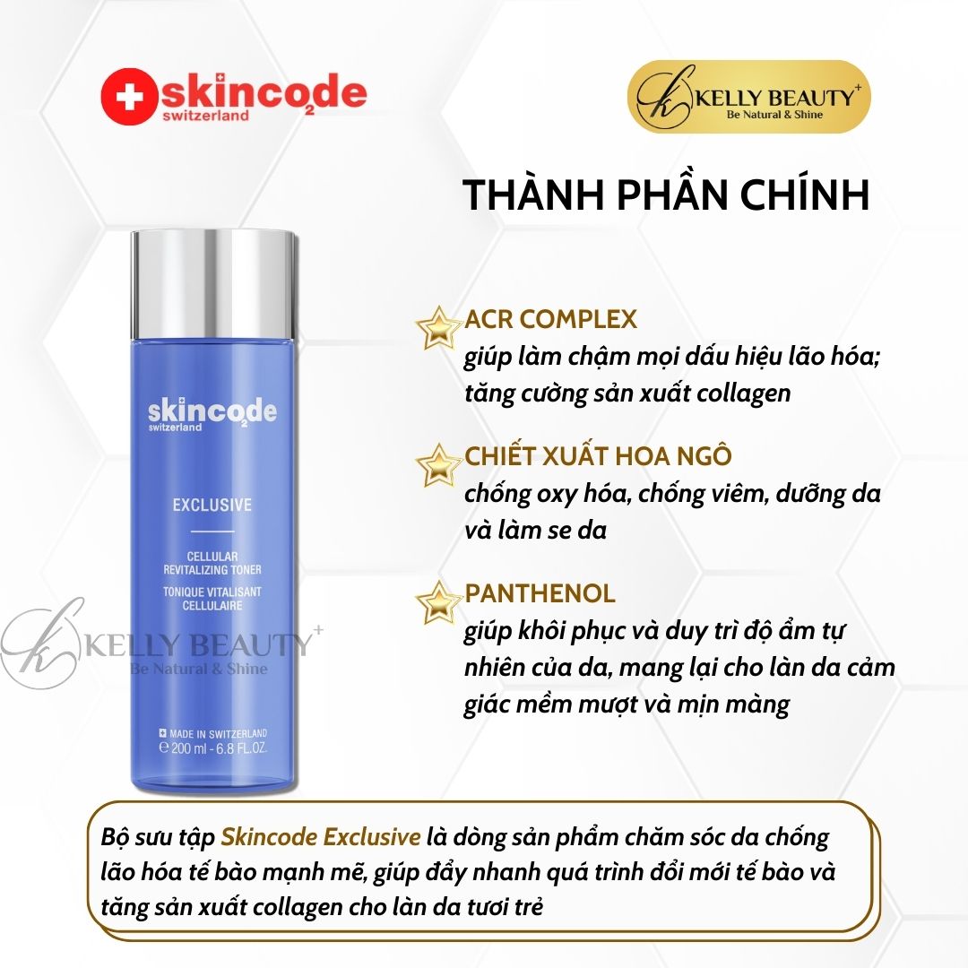 Nước Cân Bằng Trẻ Hóa Da Skincode Exclusive Cellular Revitalizing Toner | Kelly Beauty