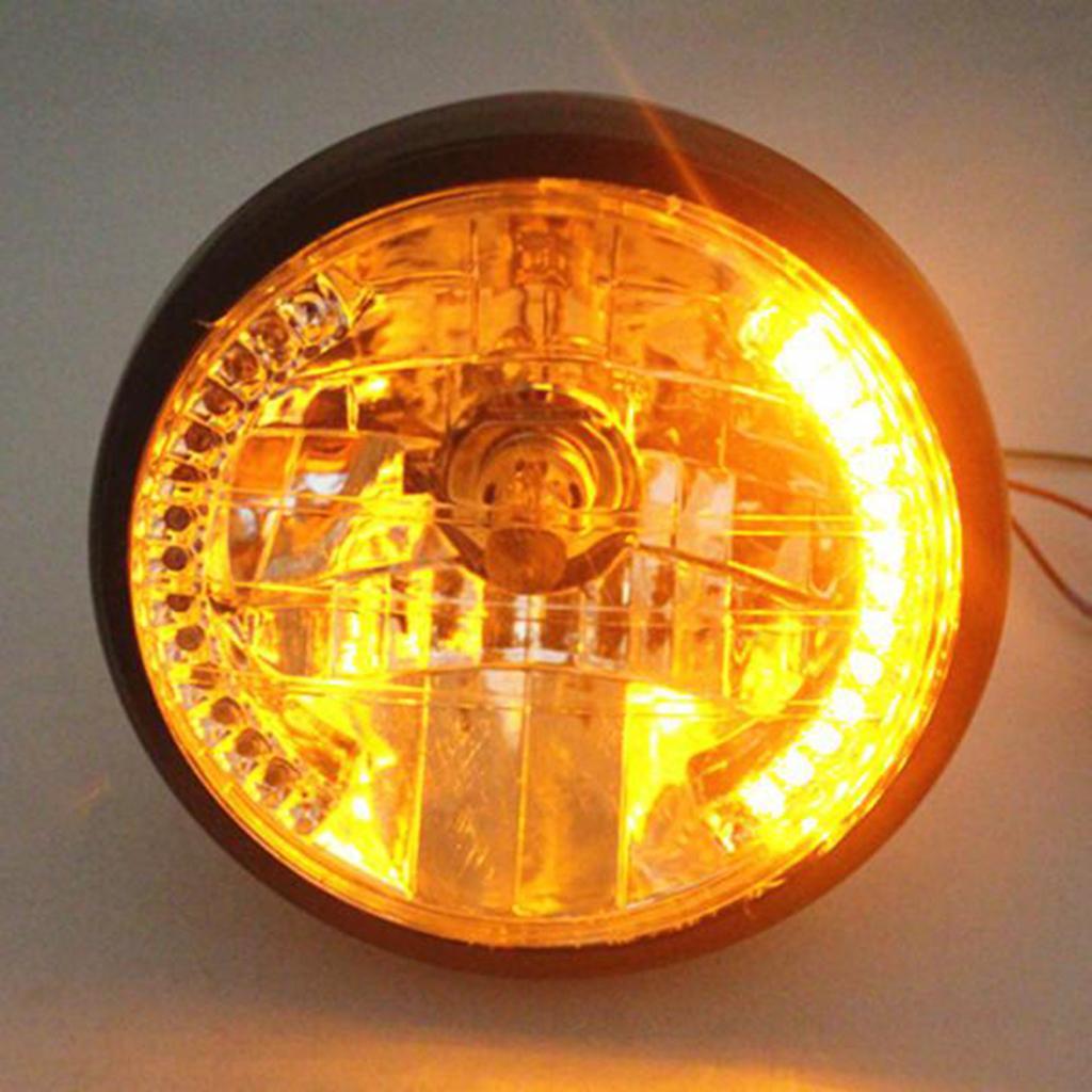 7" Universal Motorcycle Headlight LED  Lamp Black Bracket Mount