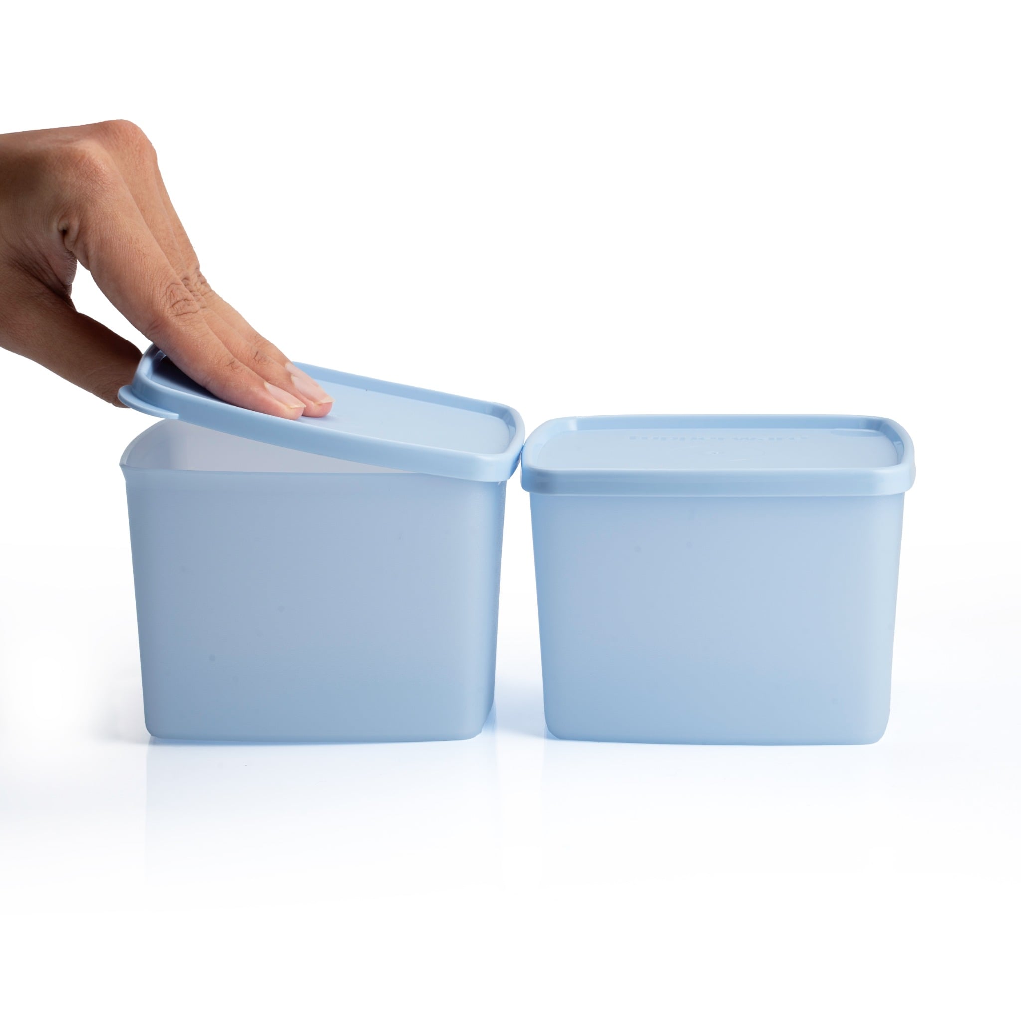 Bộ 2 hộp đựng thực phẩm Tupperware trữ khô và mát Stacking Square Medium 800ml