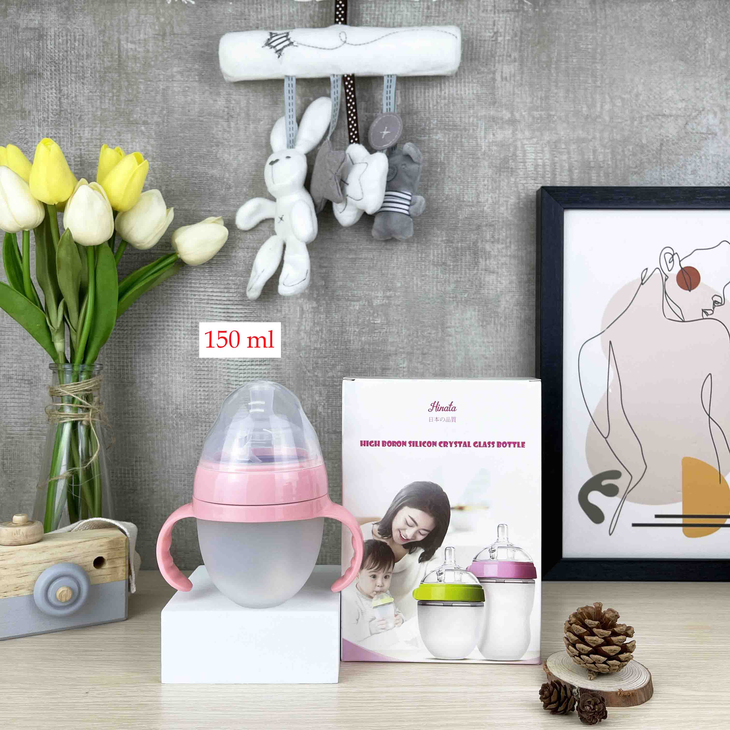 Bình sữa Hinata Komori Silicone Nhật Bản BS07